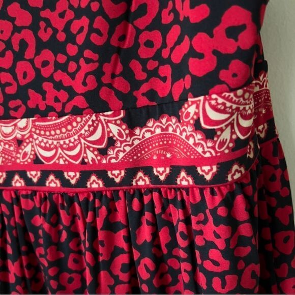INC Women’s Sleeveless Black Red Cheetah Print Stretch Dress Large Petite - Picture 7 of 7
